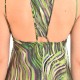 Lotus Eaters Long Satin Patterned Dress-Phosphorus Green Lotus Eaters Long Satin Patterned Dress-Phosphorus Green