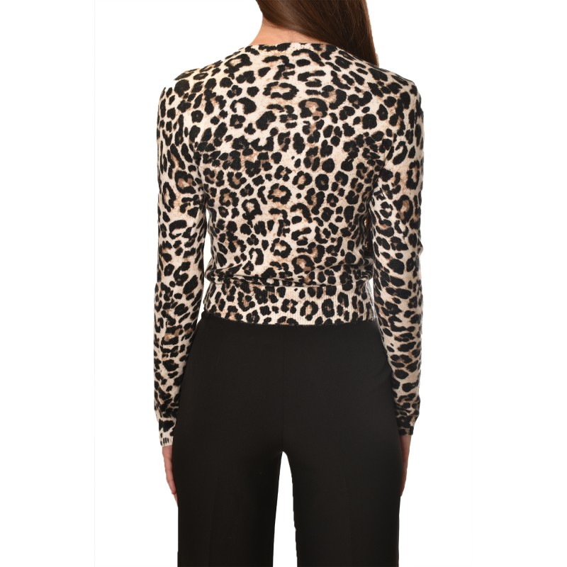 Motel Sweater Knitted With Sparkle Stones-Animal Print