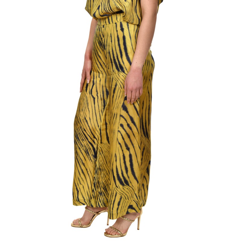 Lotus Eaters Relaxed Wide Fit Trousers-Mustard & Blue Lotus Eaters Relaxed Wide Fit Trousers-Mustard & Blue