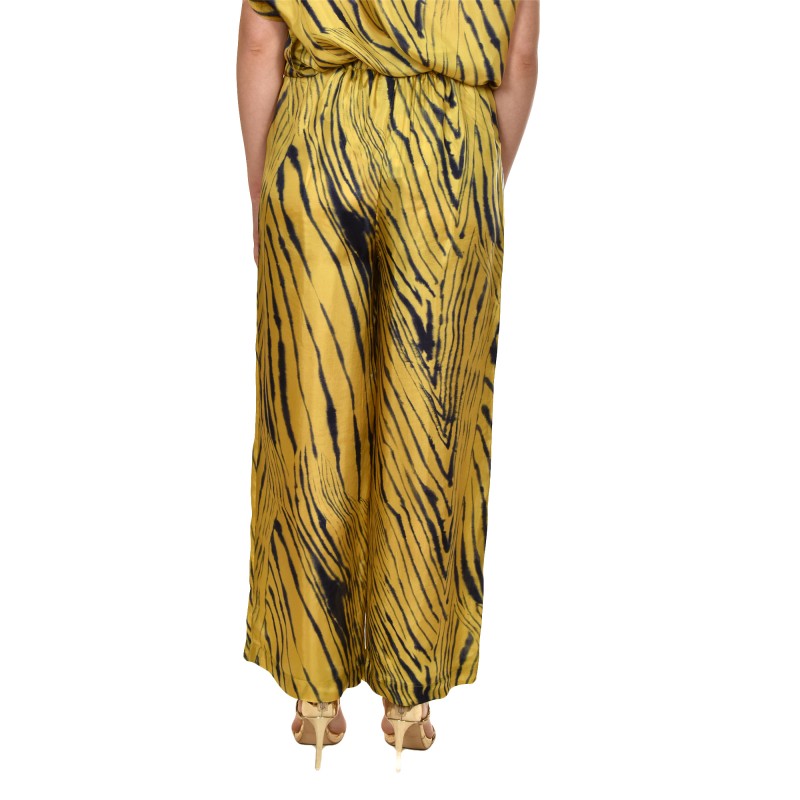 Lotus Eaters Relaxed Wide Fit Trousers-Mustard & Blue Lotus Eaters Relaxed Wide Fit Trousers-Mustard & Blue