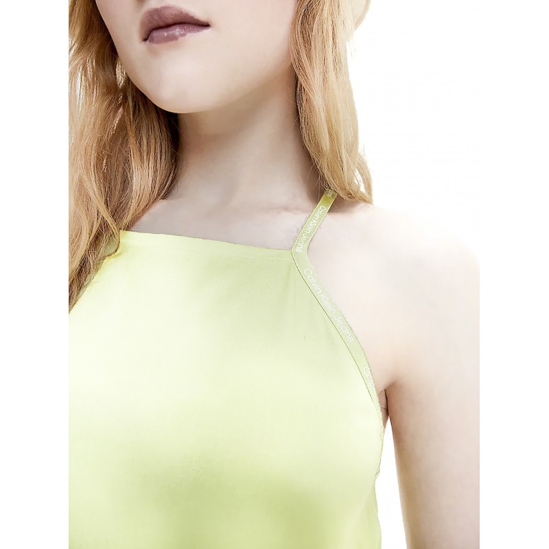 Calvin Klein Strappy Top Repeat Logo-Jaded Green
