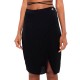 Calvin Klein Crepe Tie Waist Midi Skirt-CK Black