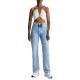 Calvin Klein Crinkle Rayon Drawstring Bra Top-Ancient White Calvin Klein Crinkle Rayon Drawstring Bra Top-Ancient White