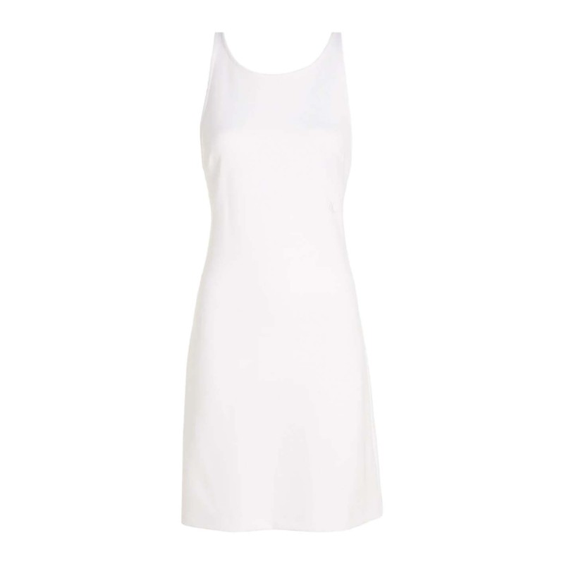 Calvin Klein Sheen Milano Back Strap Dress-Bright White Calvin Klein Sheen Milano Back Strap Dress-Bright White