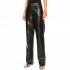 Calvin Klein Faux Leather HR Straight Pants-CK Black
