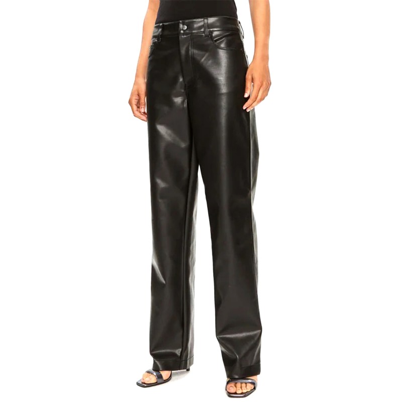 Calvin Klein Faux Leather HR Straight Pants-CK Black Calvin Klein Faux Leather HR Straight Pants-CK Black