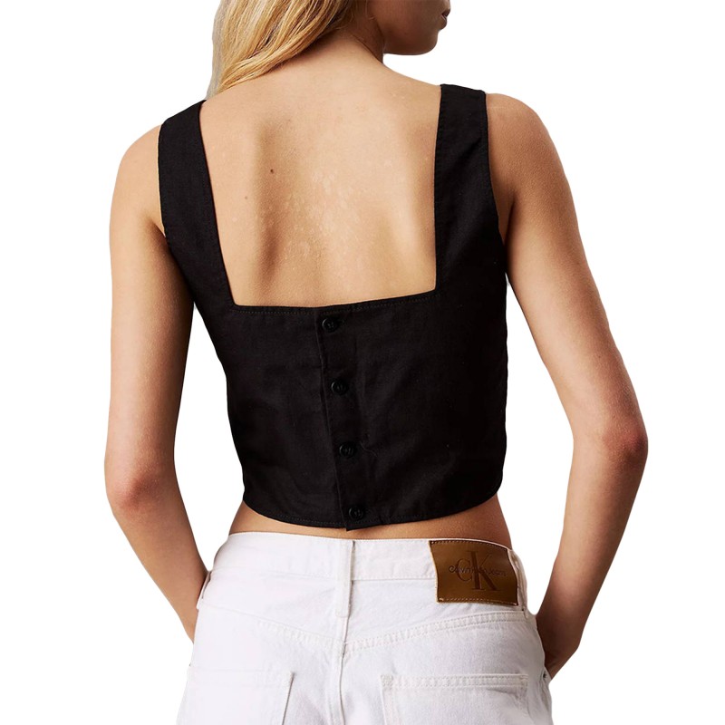 Calvin Klein Top Soft Linen-Black