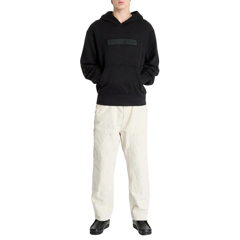 Calvin Klein Embroidered Box Hoodie Sweatshirt-Black