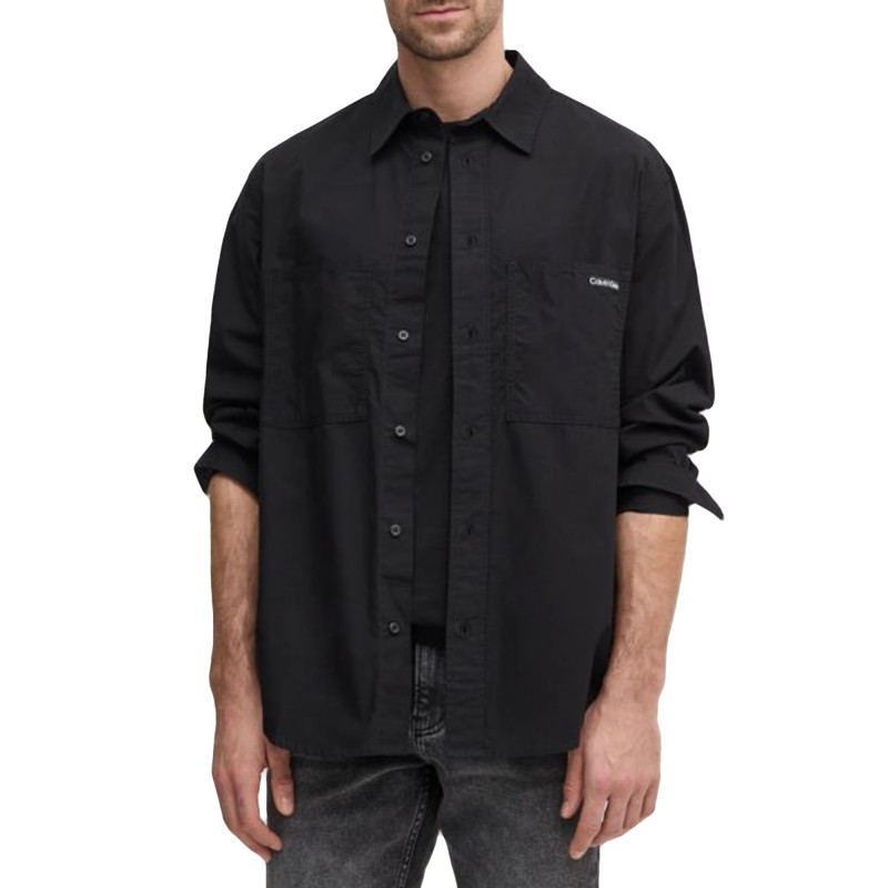 Calvin Klein Shirt Relaxed Cotton Poplin-Black