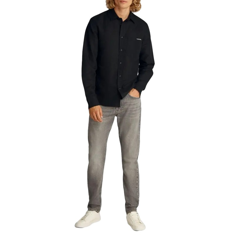 Calvin Klein Shirt Linen Cotton-Black