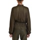 Nekane Blouse Seila Wrap With Lacing-Chaki Nekane Blouse Seila Wrap With Lacing-Chaki
