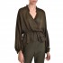 Nekane Blouse Seila Wrap With Lacing-Chaki