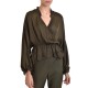 Nekane Blouse Seila Wrap With Lacing-Chaki Nekane Blouse Seila Wrap With Lacing-Chaki