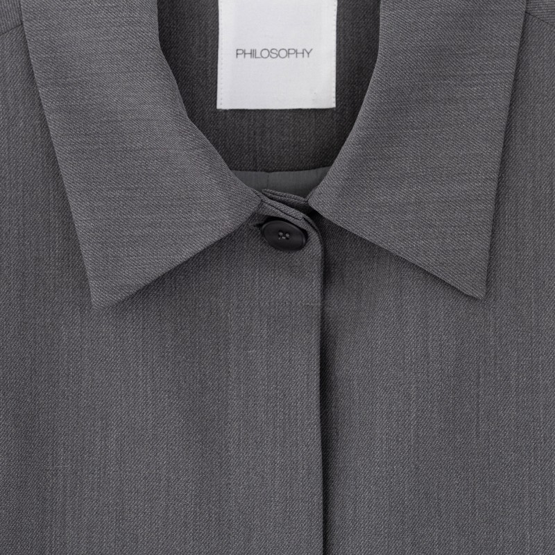 Philosophy Jacket Cropped T/R-Grey Melange Philosophy Jacket Cropped T/R-Grey Melange