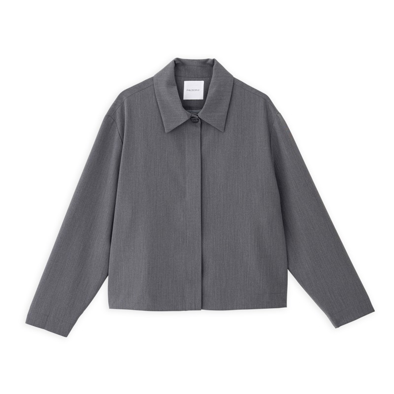 Philosophy Jacket Cropped T/R-Grey Melange Philosophy Jacket Cropped T/R-Grey Melange