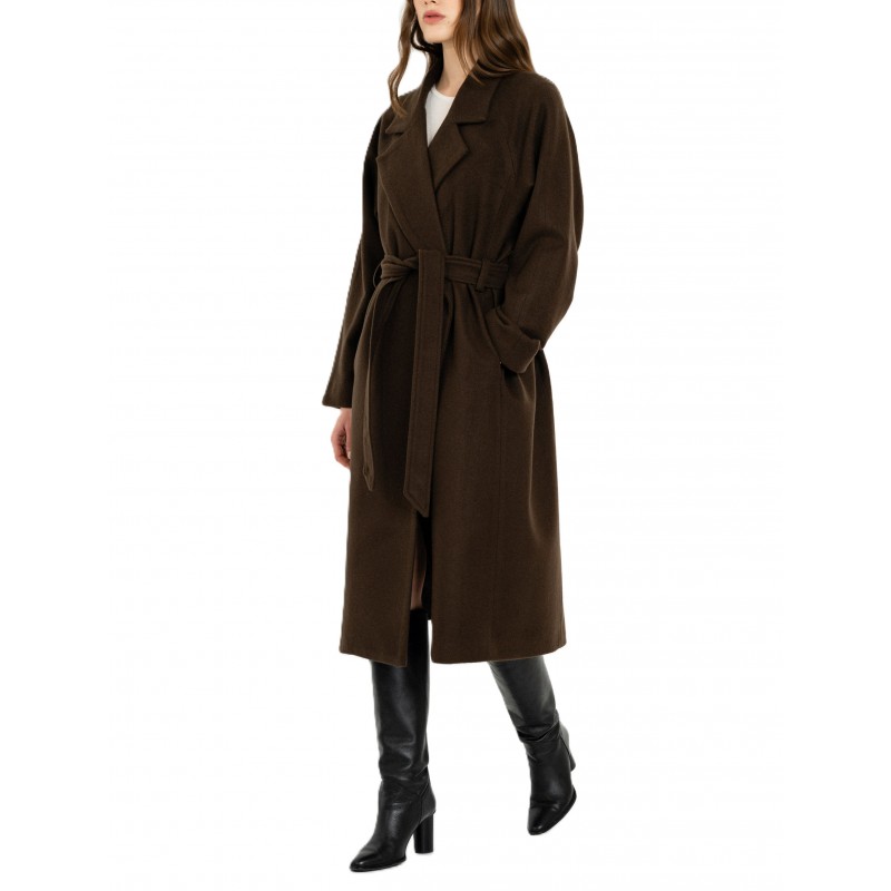 Philosophy Coat With Belt-Brown Philosophy Coat With Belt-Brown