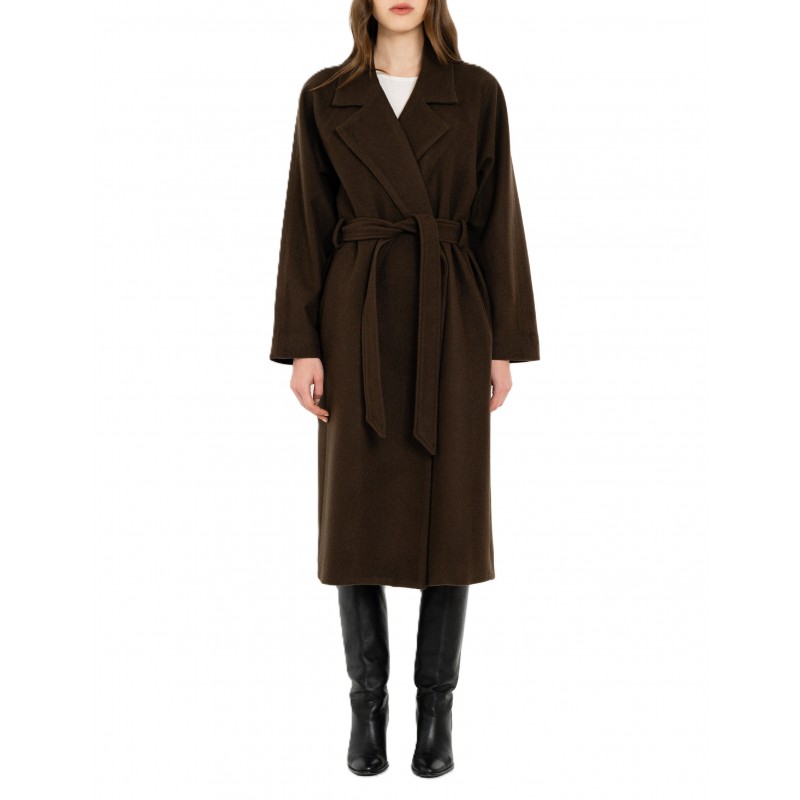 Philosophy Coat With Belt-Brown Philosophy Coat With Belt-Brown