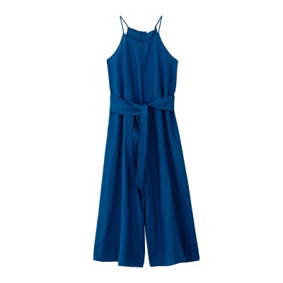 Philosophy Jumpsuit Linen With Belt-Blue