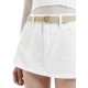 Calvin Klein Leather Belt With Monogram Buckle-Travertine