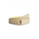 Calvin Klein Leather Belt With Monogram Buckle-Travertine