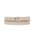 Calvin Klein Logo Buckle Leather Belt-Dune