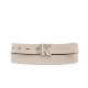Calvin Klein Logo Buckle Leather Belt-Dune