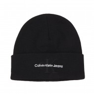 Calvin Klein Monologo Embroidery Logo Beanie-Black