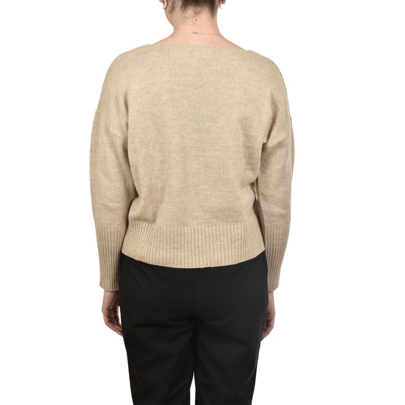 Lotus Eaters KG1 V-Neck Knit Blouse-Beige