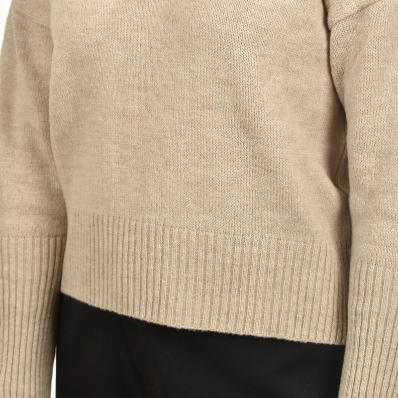 Lotus Eaters KG1 V-Neck Knit Blouse-Beige