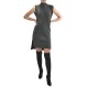 Lotus Eaters Two Tone Rib Knit Dress-Anthracite/Black Lotus Eaters Two Tone Rib Knit Dress-Anthracite/Black