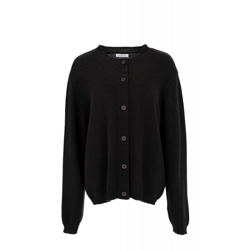 Philosophy Cardigan Cropped Cashmere-Dark Brown Philosophy Cardigan Cropped Cashmere-Dark Brown