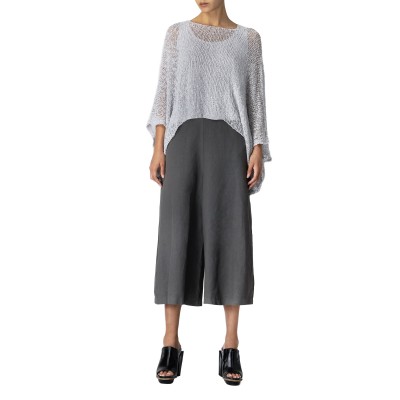 Lotus Eaters Knit Top Sheer Oversized Batwing-Ice
