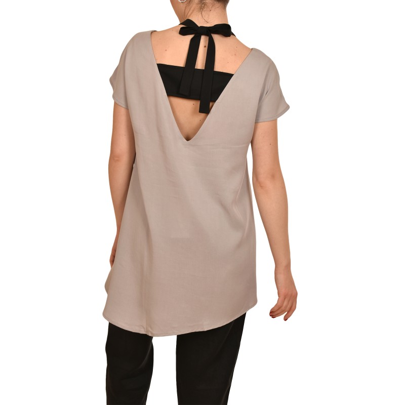 Lotus Eaters Two Tone Relaxed Fit Blouse-Ice Lotus Eaters Two Tone Relaxed Fit Blouse-Ice
