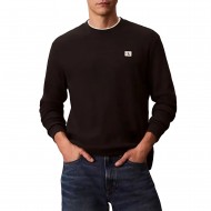 Calvin Klein T-Shirt Long Sleeve Waffle Badge-Black