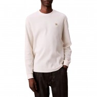 Calvin Klein T-Shirt Long Sleeve Waffle Badge-Tofu