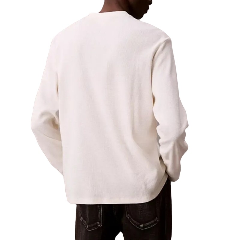 Calvin Klein T-Shirt Long Sleeve Waffle Badge-Tofu