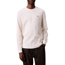Calvin Klein T-Shirt Long Sleeve Waffle Badge-Tofu