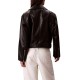 Calvin Klein Jacket Moto Faux Leather With Belt-Black