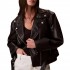Calvin Klein Jacket Moto Faux Leather With Belt-Black