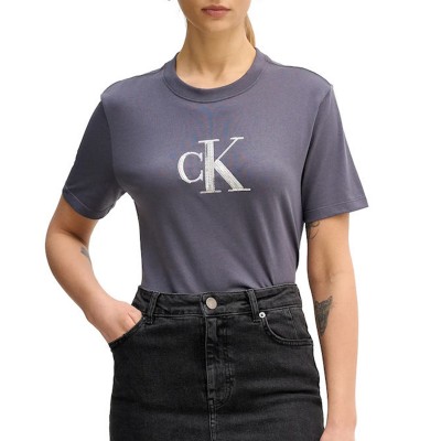 Calvin Klein T-Shirt Sequin Monogram-Coal