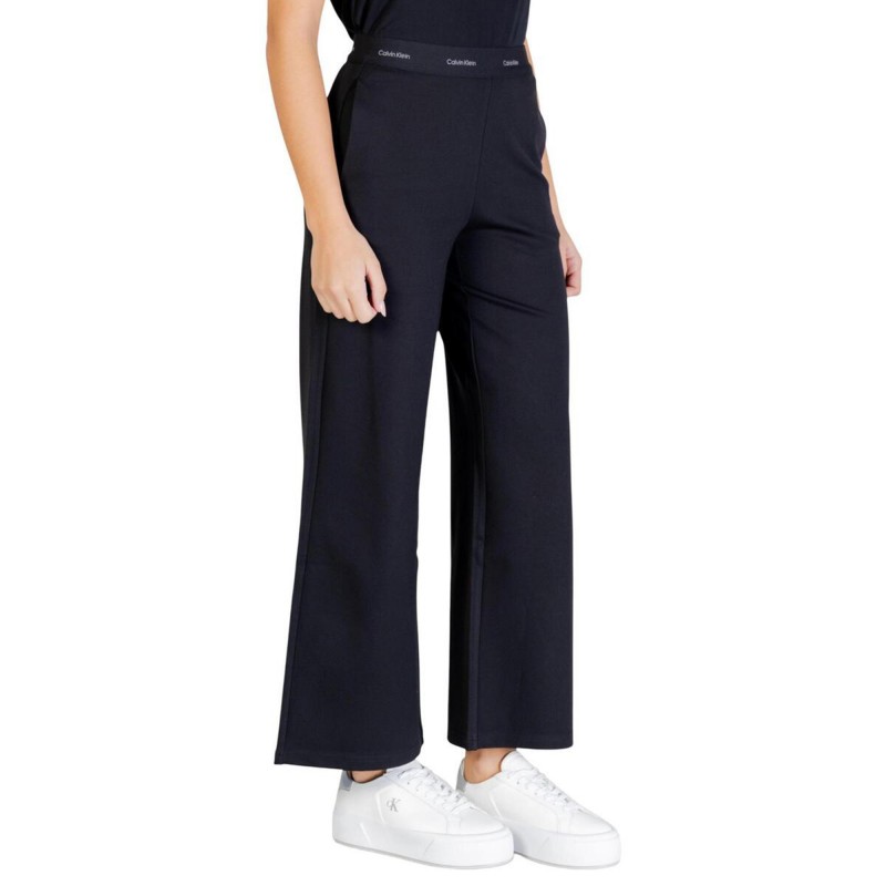 Calvin Klein Trousers Ponte Logo-Black