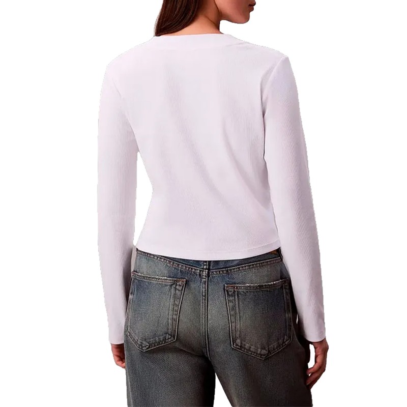 Calvin Klein Top Long Sleeve Baby Monogram-Bright White