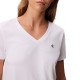 Calvin Klein T-Shirt Relaxed Fit Monogrammed V Neck-Brilliant White