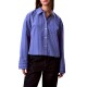 Calvin Klein Shirt Stripe Boxy Cropped-Blue