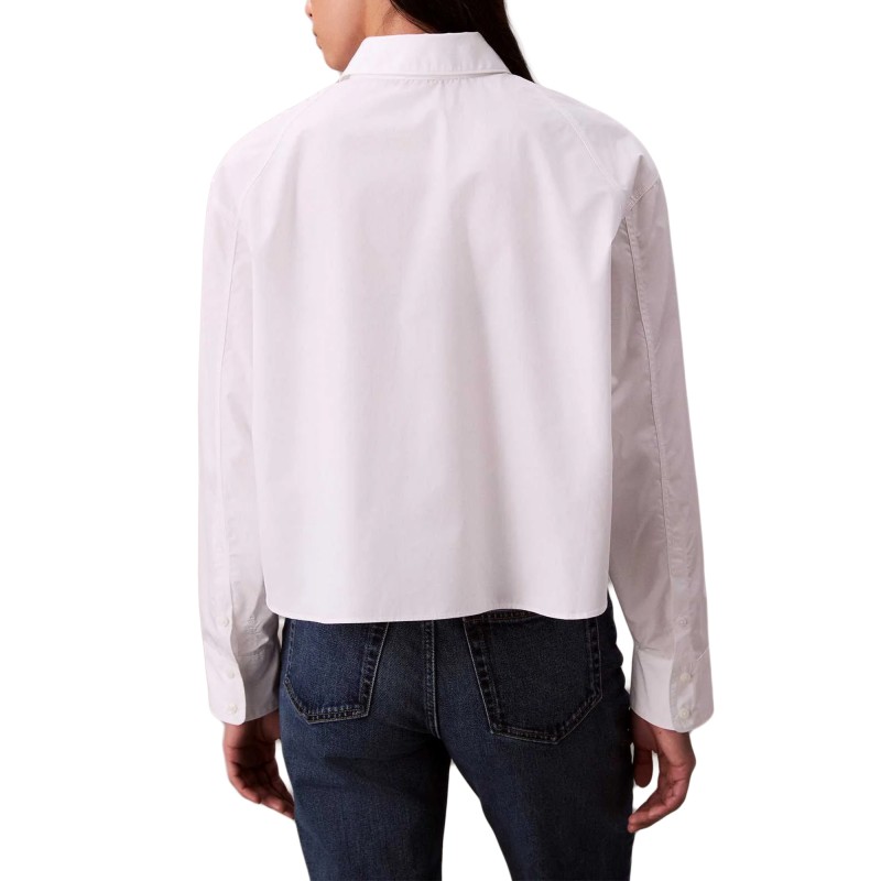 Calvin Klein Shirt  Cropped Solid Boxy-Brilliant White
