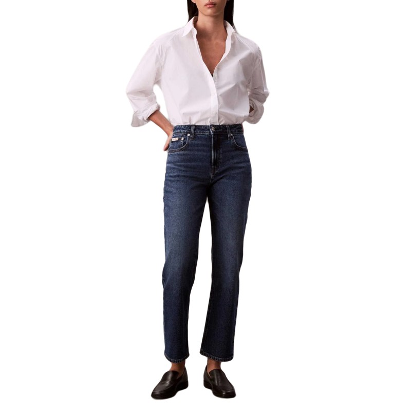 Calvin Klein Shirt  Cropped Solid Boxy-Brilliant White