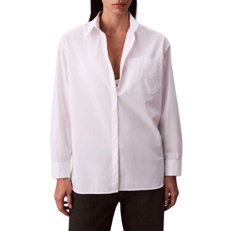 Calvin Klein Shirt Poplin Relaxed-Brilliant White