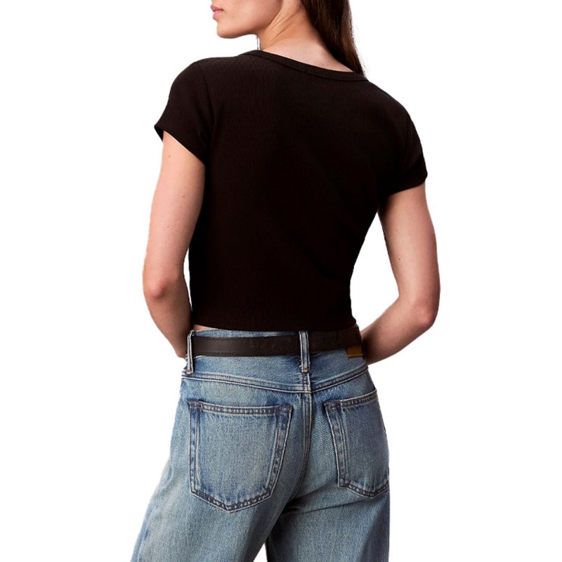 Calvin Klein T-Shirt Rib A-Woven Label 2x2 Baby-Black Calvin Klein T-Shirt Rib A-Woven Label 2x2 Baby-Black
