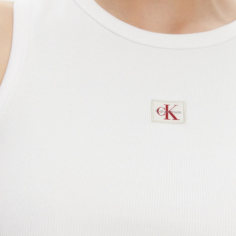 Calvin Klein Tank Top Woven Label-Brilliant White