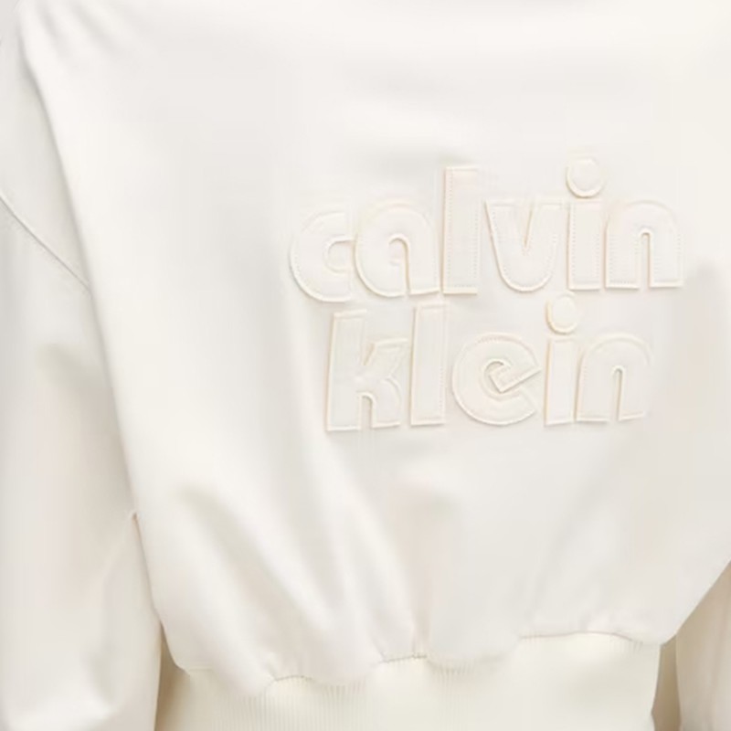 Calvin Klein Hoodie Punto Milano-Tofu Calvin Klein Hoodie Punto Milano-Tofu